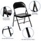 Emma and Oliver 4 Pack Double Braced Commercial Party Events Steel Metal Folding Chair